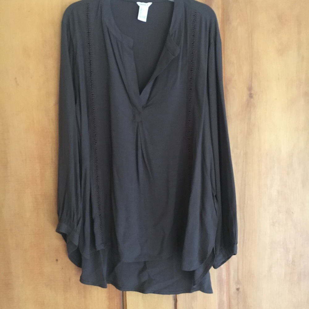 Forever 21 Black Flowing V-Neck Blouse
